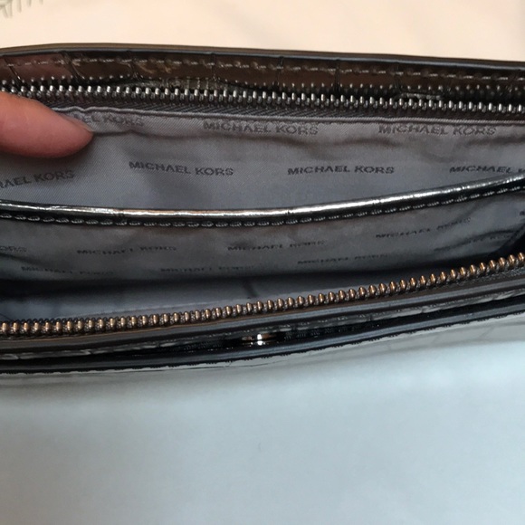 Michael Kors silver Travel Metallic Leather Clutch - Picture 4 of 7
